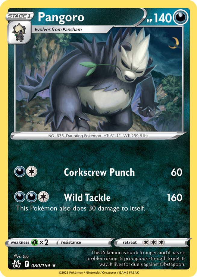 1x Pangoro 080/159 RARE Crown Zenith Pokemon TCG Card NM | eBay
