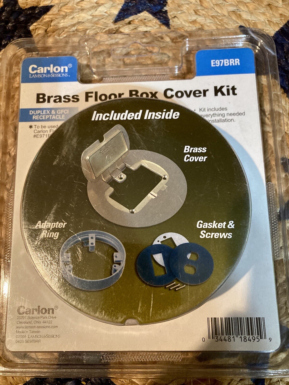 Carlon E97BRR Duplex/GFCI Round Floor Box Cover Kit, Brass 34481184959