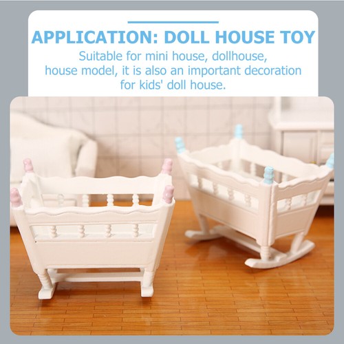 Miniature Cradle Doll House Furniture Miniature Bedroom Furniture - 第 11/12 張圖片