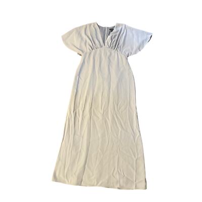 NWT Women 12 Karen Millen Fluid Tailored Waterfall Sleeve Maxi Dress Pale  Blue | eBay