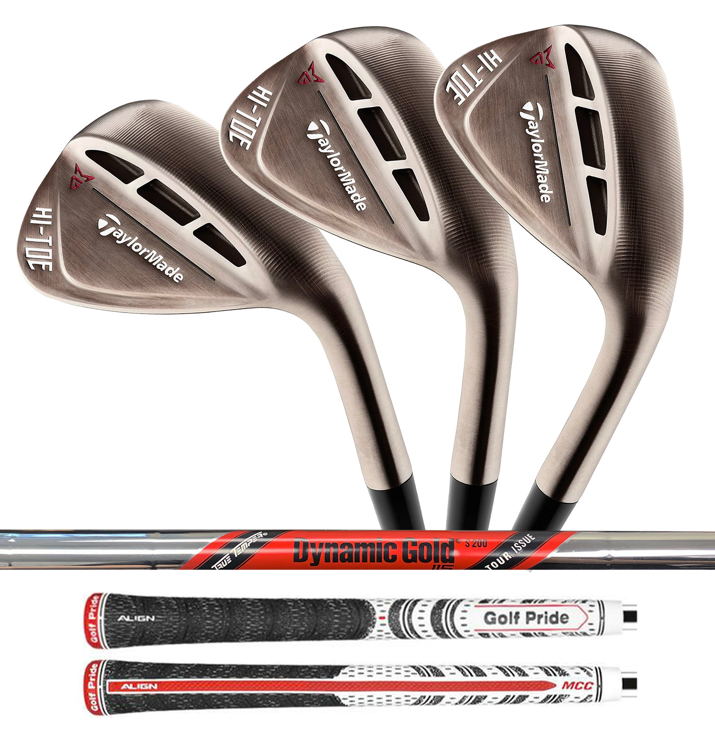 TaylorMade Milled Grind Hi-Toe 2 RAW Wedge Set, 50-54-58, DG Tour Issue 115