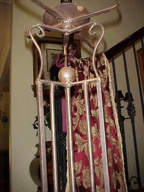 PEDESTAL ALTO ANTIGUO PESADO HIERRO FRANCÉS HOLLYWOOD REGENCY Foto 4 de 4