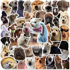 Funny Dog Meme Stickers for Adults, 50PCS Cute Dog Pet Waterproof Vinyl Stick...