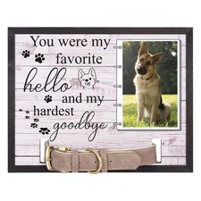 Dog Memorial Picture Frame with Collar Holder 4x6 pet Photo Frame Gifts A Sym...