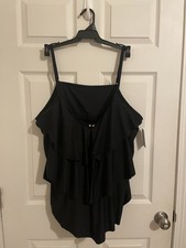 Plus Size 2 Piece Swimsuit Time And Tru Black NWT