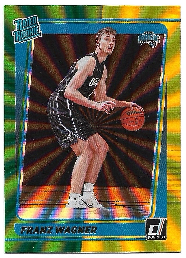 Franz Wagner 2021-22 Panini Donruss Green Yellow Laser #235 Rated Rookie Magic