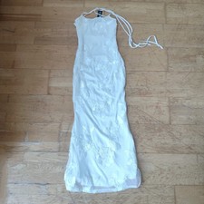 Pretty Little Thing Petite White Flower Detail Maxi Dress size 6 floral wedding