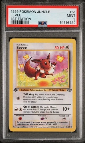 PSA 9 - 1999 POKEMON JUNGLE #51 EEVEE 1ST EDITION