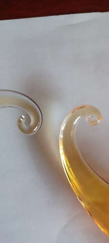 Murano AVEM FURNACE A Pair Of Animals Blown Amber Art Glass Elephant - Picture 13 of 16