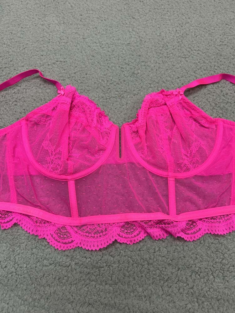 Auden Bra XL Longline Bra Lingerie Corset Bra Hot Pink