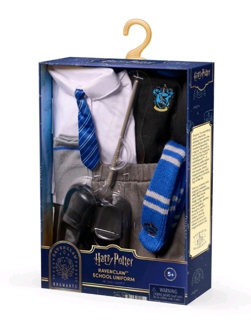 "Nuevo uniforme escolar Harry Potter Hogwarts Ravenclaw para muñeca de 18"" bata zapatos varita"