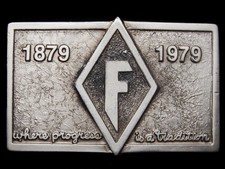 LF23153 VINTAGE 1979  WHERE PROGRESS IS A TRADITION  BELT BUCKLE