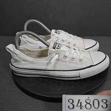 Converse Chuck Taylor All Star Shoreline Shoes Womens 9 White Slip-On Sneakers