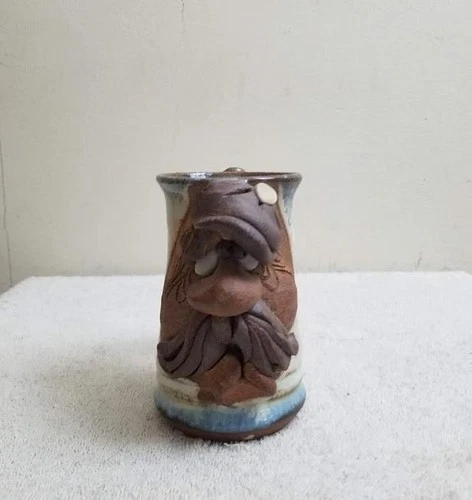 Ugly Mug Face Man Signed MMS by Mahon Made Stoneware Pottery