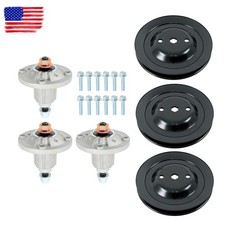 3 Pack Spindle Pulley Kit For John Deere 190C D170 G110 GY21099 GY20867 GX21381