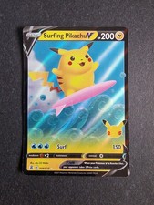 008/025 Surfing Pikachu V Celebrations 25th Sword & Shield Pokemon Card Game TCG