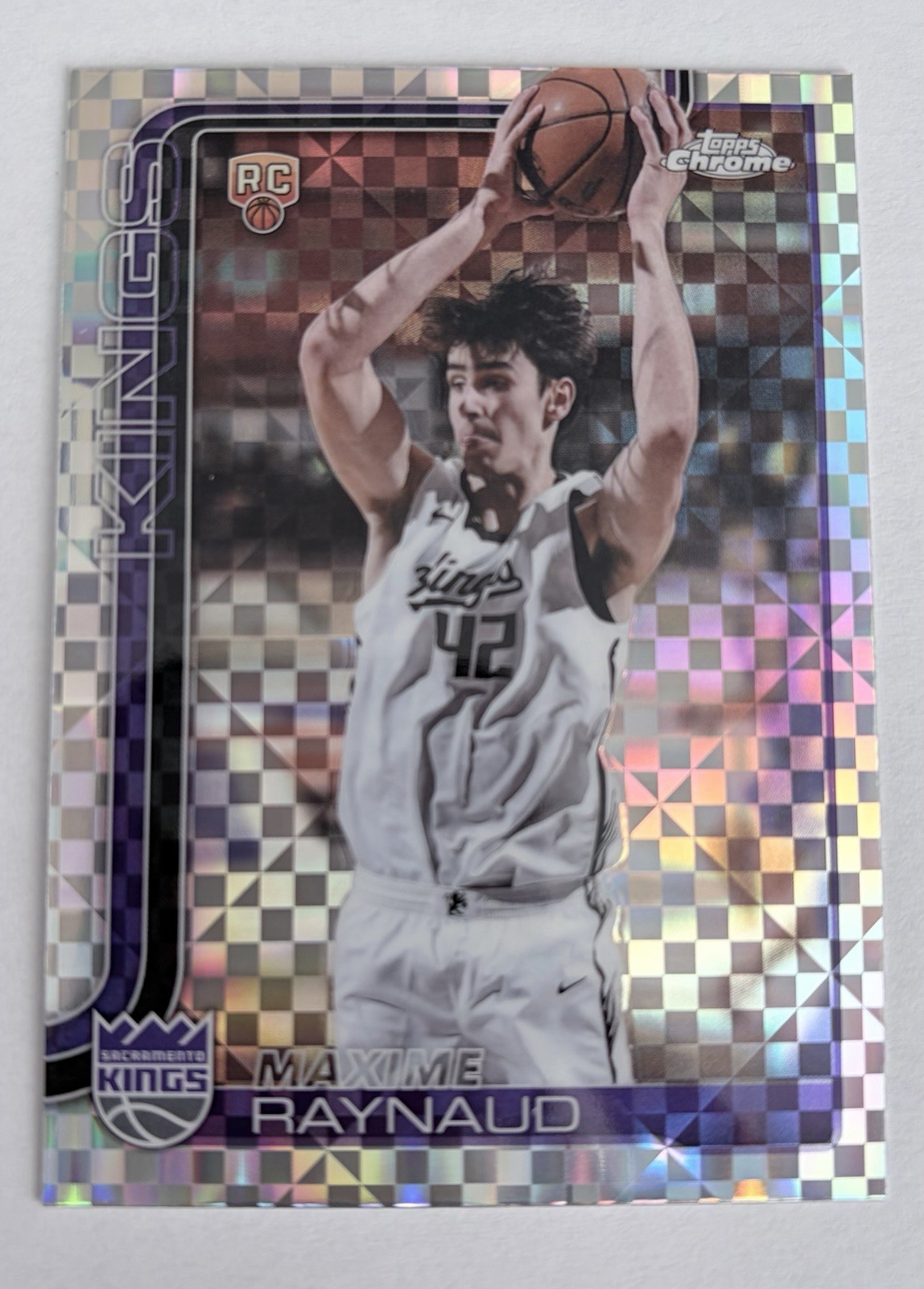 Topps Chrome X-Fractor Rookie Maxime Raynaud #293 Sacramento Kings 2025-26 RC