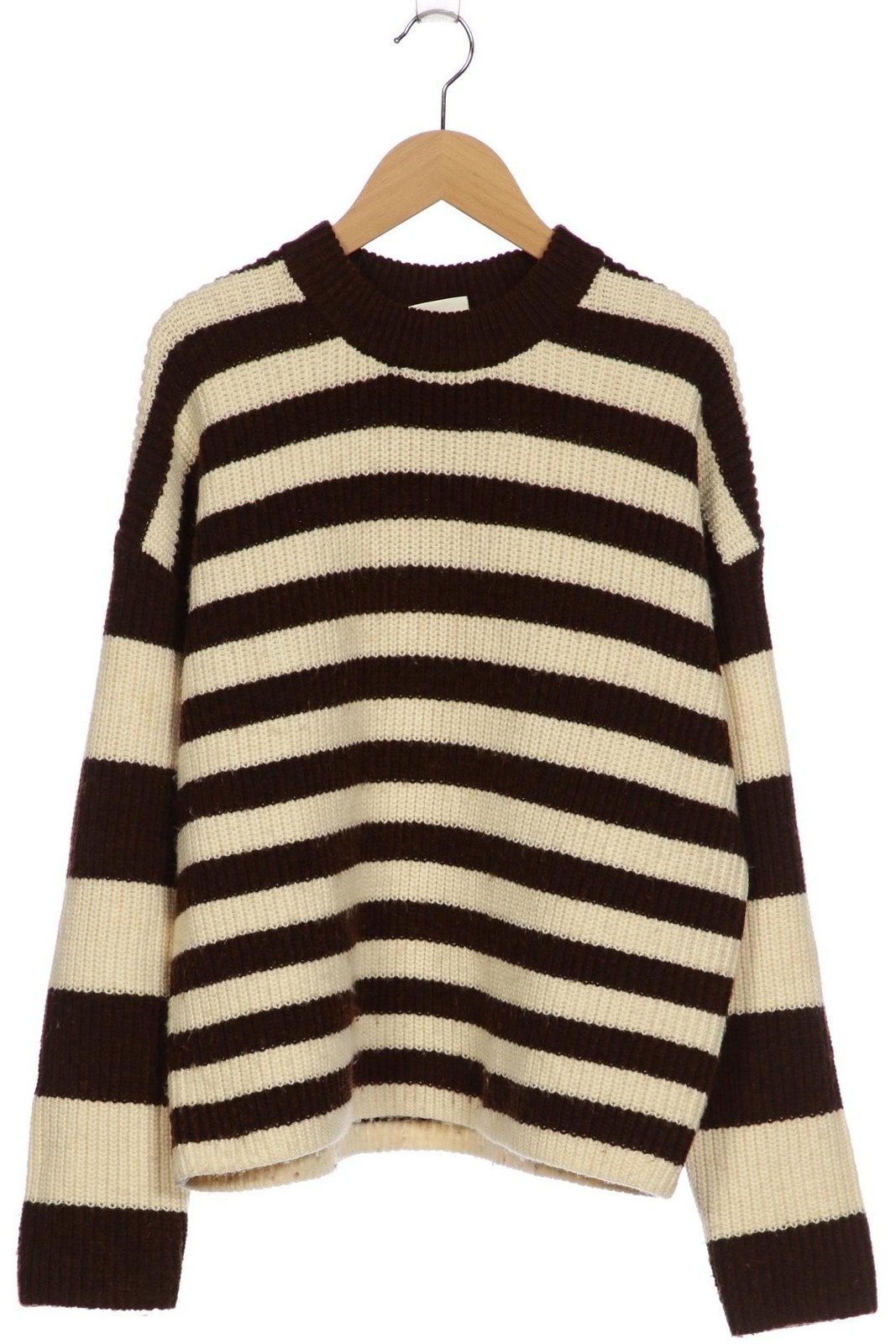 MONKI Pullover Damen Strickpullover Strick Oberteil Gr. S Wolle Braun #q041dhj