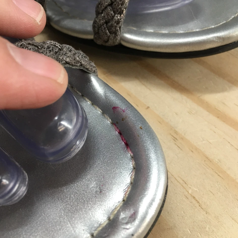 G by Guess Sandals Women 7M Bronze Jonsie Rhinestone Braided Gladiator Zip - Image 4 of 4