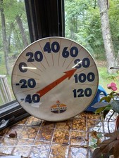 Vintage 1950's 18" Standard Oil Gas Station Thermometer. Glass has crack