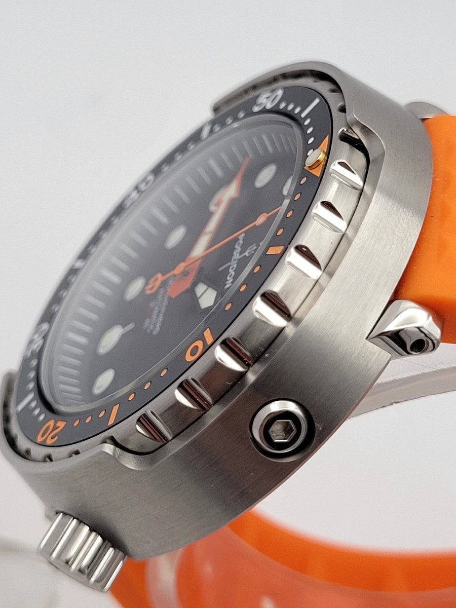 tunade0124様 POSEIDON NH35 Automatic Orange Black 'Tuna' Divers Watch 300M WR