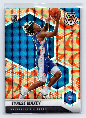 Tyrese Maxey Rookie 2020-21 Panini Mosaic Reactive Orange Prizm 76ers #203