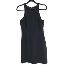 J.Crew Womens Sheath Dress High Neck Sleeveless Wool Blend Black 4
