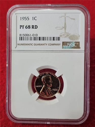 1955 LINCOLN WHEAT BACK PENNY    NGC PF 68 RD                           #T0599