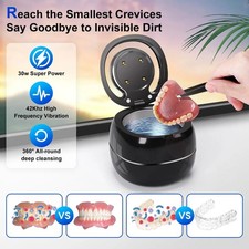 Ultrasonic Retainer Cleaner 30W Dentures Jewelry UV Cleaning Machine