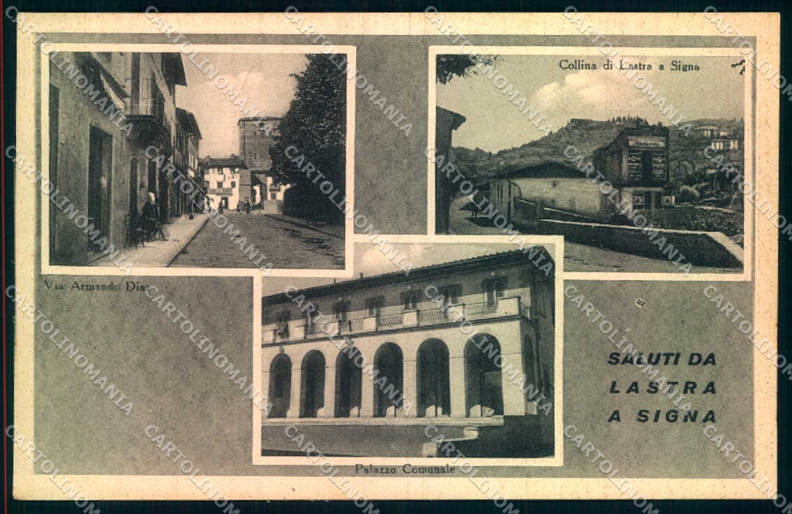 Firenze Lastra a Signa Palazzo Comunale saluti da cartolina JK0429