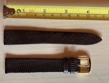 19mm 3/4 EXTRA LONG XL Genuine Lizard Brown Downing Watch Band Strap NEW