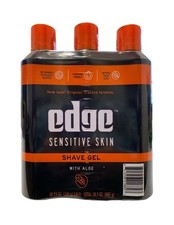 Edge Sensitive Skin Shaving Gel with Aloe for Men, 9.5oz, 3pk