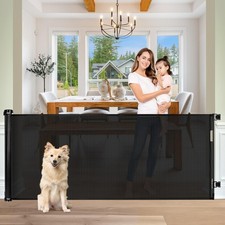 Baby Gate Extra Wide 65 Space Saving Retractable Mesh Gates for Kids or Pets