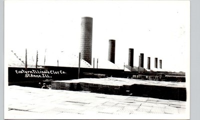 EASTERN ILLINOIS CLAY CO st anne il c1910 postcard real photo rppc brick tile