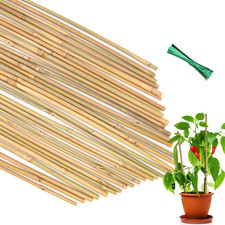 Plant Stakes 35Pcs 18 Inch, Premium Natural Bamboo Garden Stakes