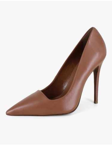 BCBGMAXAZRIA Women's Leather Pointed Toe Stiletto Pumps - Niah - Sz 7, Fawn BNIB