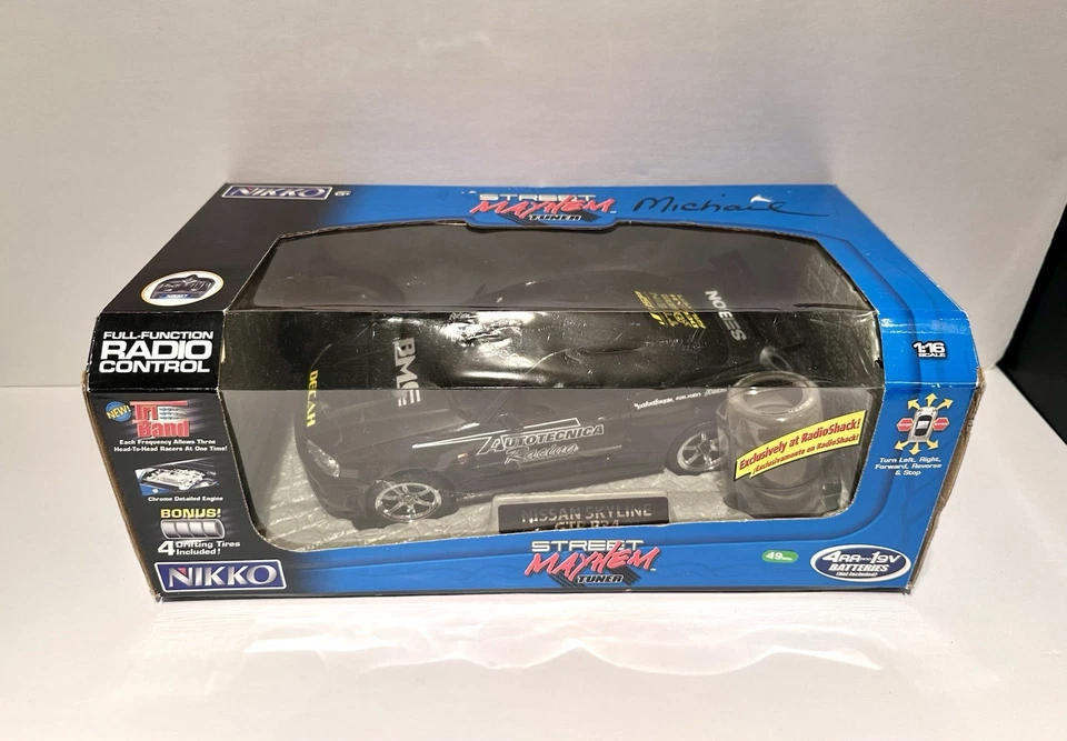 Nikko Nissan Skyline GT-R  R34 Street Mayhem Tuner Drift Car Black RC - Image 3 of 4