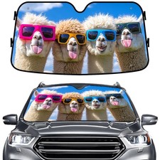 GENANY Funny Llama Windshield Sun Shade for Car SUV Truck 55x30 Inches , Sun...