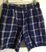 Polo Ralph Lauren Men's Size 32 Blue Plaid Cotton Vintage Shorts Made In USA