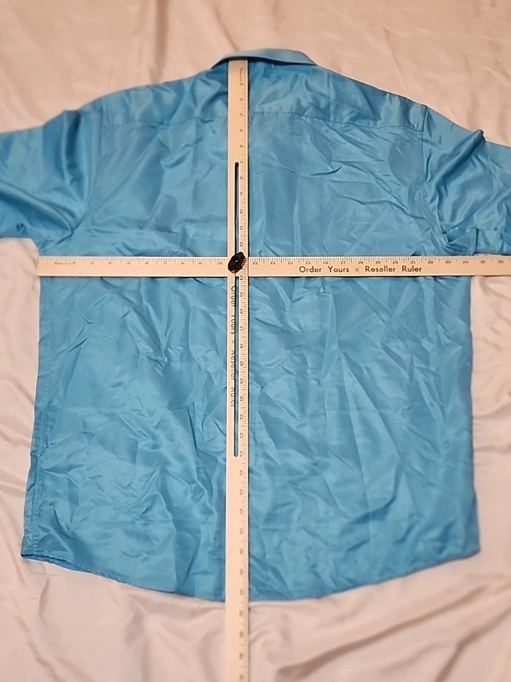 Nine West 衬衫男式 XL 17-17.5 34/35 修身纽扣长袖蓝色新品 — 第 4/4 张图片