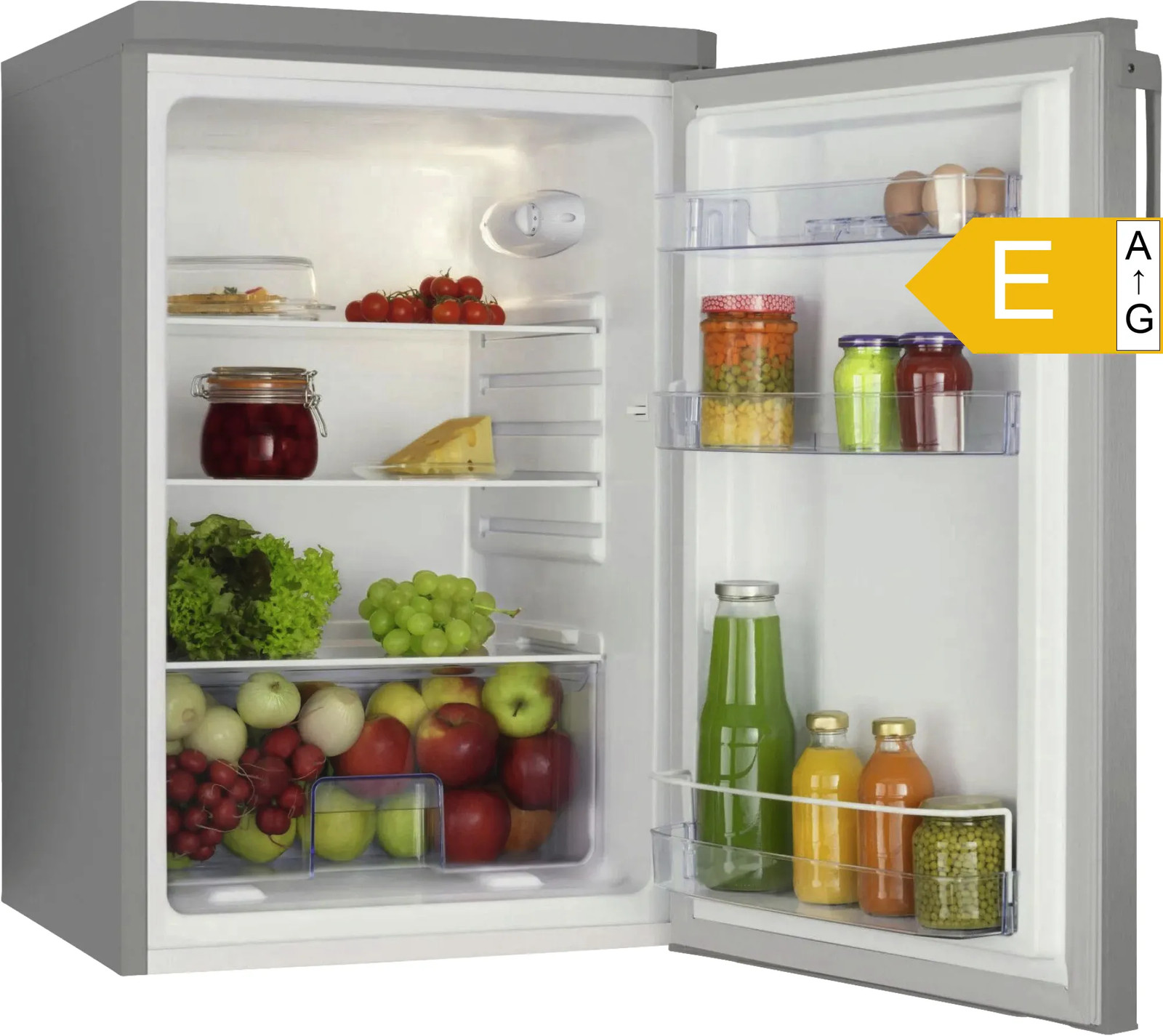 Amica Kühlschrank 120L Vollraum 55cm breit Edelstahloptik VKS351110-2E