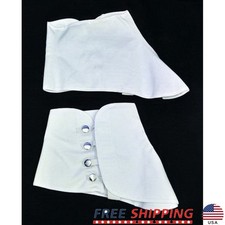 Washable White Poly Pro Spats Classic Design Adult Halloween Costume BB411SM New
