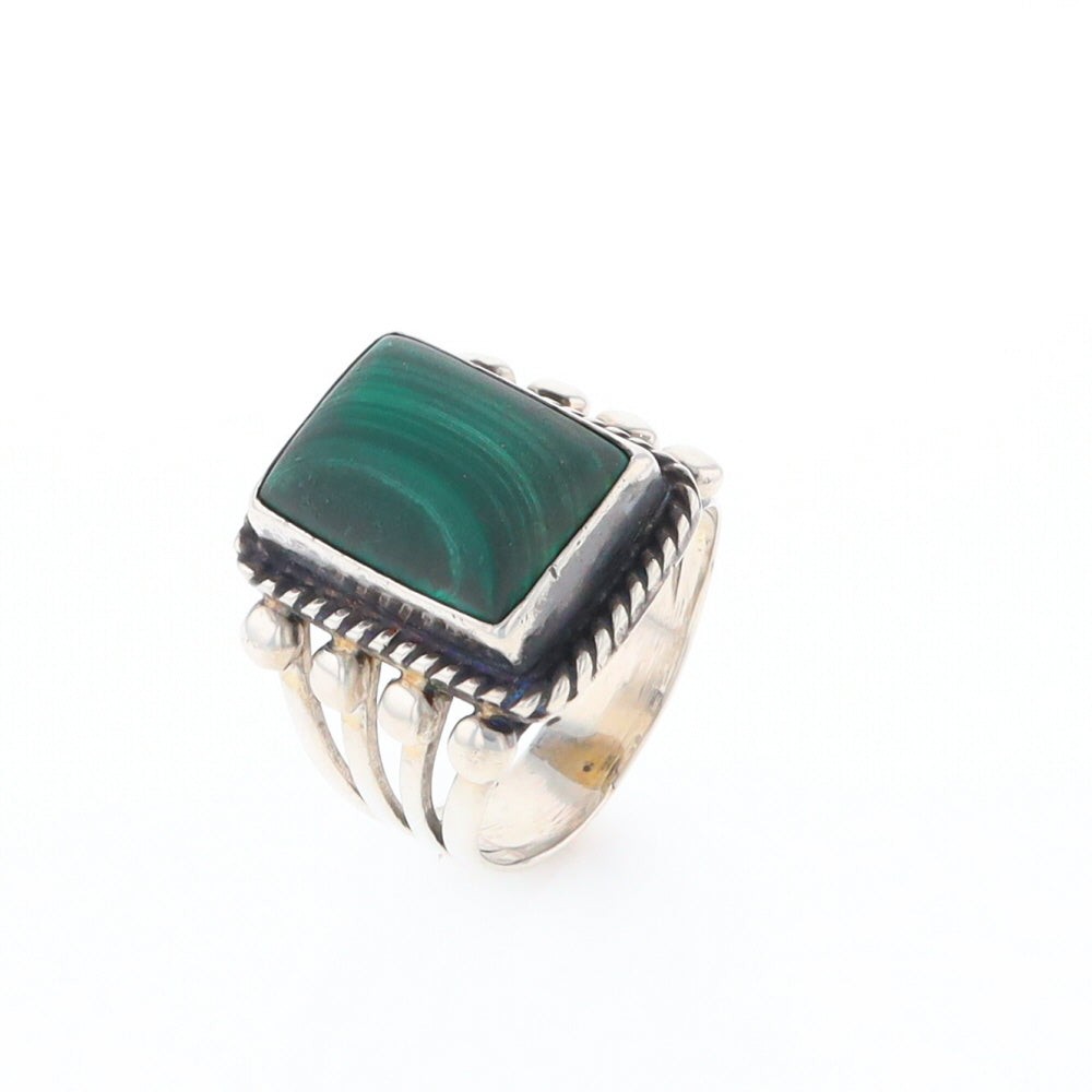Native Rectangle Malachite Ring GV161558 - image 8