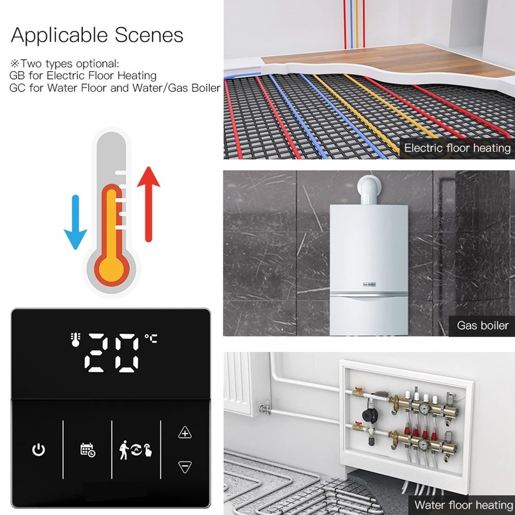 WiFi Smart Thermostat Touch Screen for Gas Boiler and Electric Heating