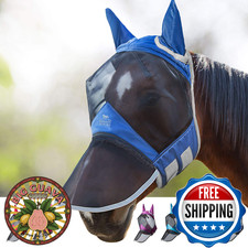 Harrison Howard CareMaster Pro Luminous Horse Fly Mask Large Eye Space Long Nose