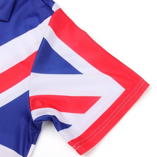 2022 Summer T-shirt Union Jack with Collar POLO Shirt Cotton UK - Picture 4 of 32