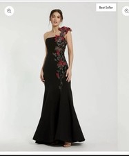 Mac Duggal 11779 Black Mermaid Gown 4 Embroidered Off The Shoulder Formal