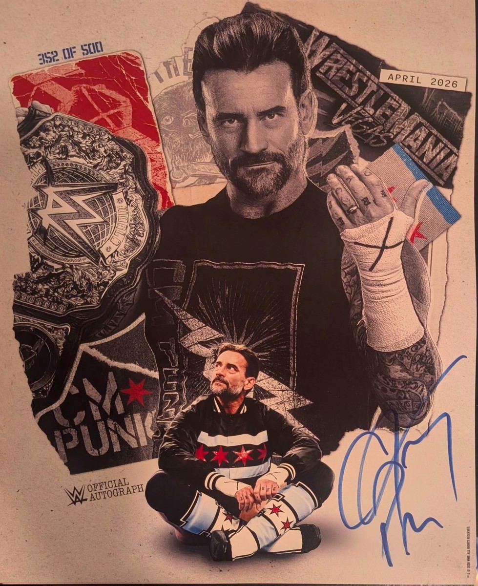 CM Punk Signed Authentic WWE Poster 11x14 Wrestling Autograph