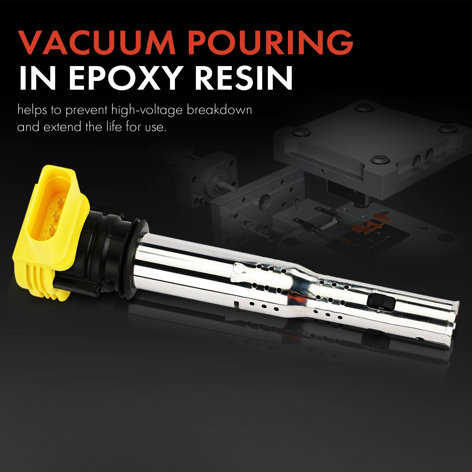 A Set of 5 Yellow Ignition Coil for VW Jetta Passat Golf Beetle Audi Lamborghini