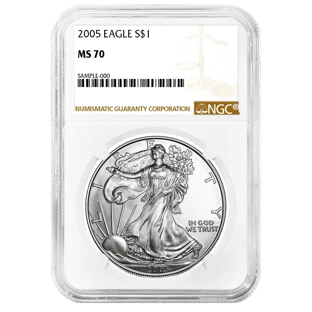 2005 American Eagle MS 70 Graded Silver Bullion Coins for sale | eBay